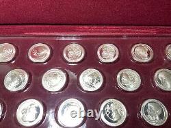 1972 Franklin Mint Coca Cola Olympic Moments Sterling Silver Medal Set 17 Coins