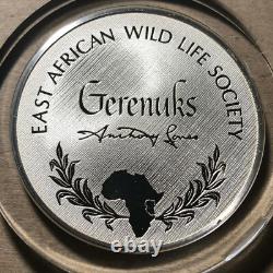 1972 Franklin Mint East African Gerenuks. 925 Silver Proof Medal