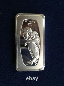 1972 Franklin Mint Father's Day Annual Silver Art Bar P2398