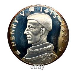 1972 Franklin Mint-Henry V 1413-1422.925 Silver Proof Art Medal 45mm 38.6 Gr