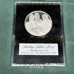 1972 Franklin Mint Holiday Medals Set 4 Sterling Silver Proofs In Box/w Stands