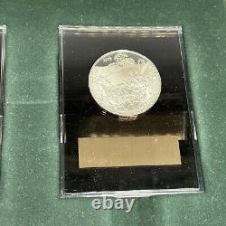 1972 Franklin Mint Holiday Medals Set 4 Sterling Silver Proofs In Box/w Stands