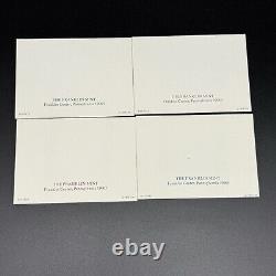 1972 Franklin Mint Holiday Medals Set 4 Sterling Silver Proofs In Box/w Stands