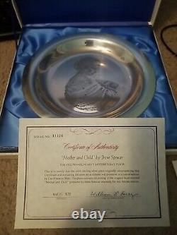 1972 Franklin Mint IRENE SPENCER MOTHER & CHILD Sterling Silver Plate NEW