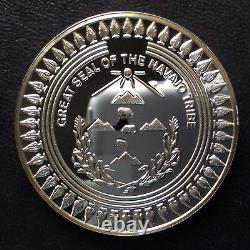 1972 Franklin Mint Indian Tribes Navajo Silver Medal + Signed Book A4323