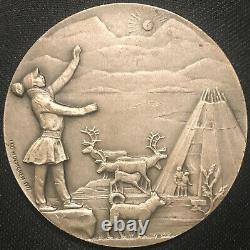 1972 Franklin Mint Leo Holmgren Silver Medal Antique Finish Very Rare (dr)