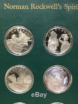 1972 Franklin Mint Norman Rockwell's Spirit of Scouting Silver Set of 12