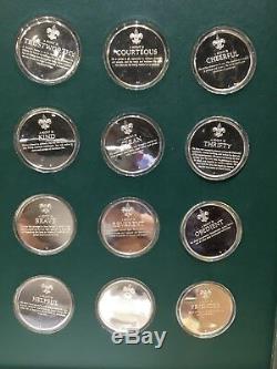 1972 Franklin Mint Norman Rockwell's Spirit of Scouting Silver Set of 12
