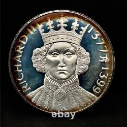 1972 Franklin Mint-Richard II 1377-1399.925 Silver Proof Art Medal 45mm 39.0 Gr