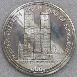 1972 Franklin Mint Royal Silver Wedding Anniversary Sterling Silver Medal