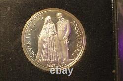 1972 Franklin Mint Set Royal Silver Wedding Anniversary Sterling Silver Medal