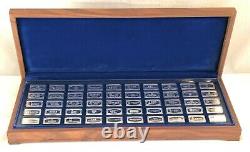 1972 Franklin Mint Sterling Silver 50-state Bankmarked Ingot Set Almost 100 Oz