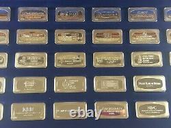 1972 Franklin Mint Sterling Silver 50-state Bankmarked Ingot Set Almost 100 Oz