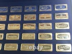 1972 Franklin Mint Sterling Silver 50-state Bankmarked Ingot Set Almost 100 Oz