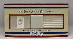 1972 Franklin Mint Sterling Silver Great Flags Of America Flag Of Mexico 6th U. S