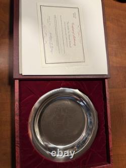 1972 Franklin Mint Sterling Silver plate The Carolers by N. Rockwell COA