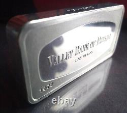 1972 Franklin Mint Valley Bank Las Vegas Nevada 2oz+ Sterling Silver Ingot-Bar