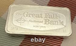1972 Great Falls National Bank Montana Franklin Mint 2oz 925 Silver bar