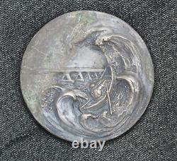 1972 Netherlands Boat Against the Wave Franklin Mint Sterling Silver Medal