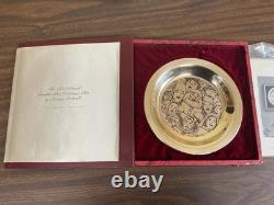 1972 Norman Rockwell Carolers Sterling Silver Franklin Mint Plate Box COA