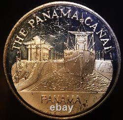 1972 Panama Canal Britannica Franklin Mint 925 Sterling Silver round C3880