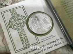 1972 St. Patrick's Day Proof. 999 Silver Medal & Cachet in Franklin Mint Folder