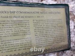 1972 St. Patrick's Day Proof. 999 Silver Medal & Cachet in Franklin Mint Folder