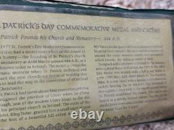 1972 St. Patrick's Day Proof. 999 Silver Medal & Cachet in Franklin Mint Folder