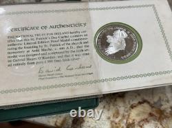 1972 St. Patrick's Day Proof. 999 Silver Medal & Cachet in Franklin Mint Folder