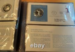 1972 Sterling Silver 5 Coin Proof United Nations Medals & Postmarked Stamp Cover