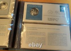 1972 Sterling Silver 5 Coin Proof United Nations Medals & Postmarked Stamp Cover