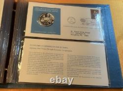 1972 Sterling Silver 5 Coin Proof United Nations Medals & Postmarked Stamp Cover