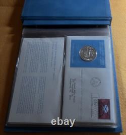1972 Sterling Silver 5 Coin Proof United Nations Medals & Postmarked Stamp Cover