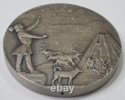 1972 Swedish Artist Leo Holmgren Solid. 925 Silver Medal Franklin Mint 6.76oz
