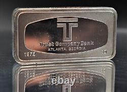 1972 Trust Company Bank Atlanta Georgia Franklin Mint 2oz 925 Silver bar C3831