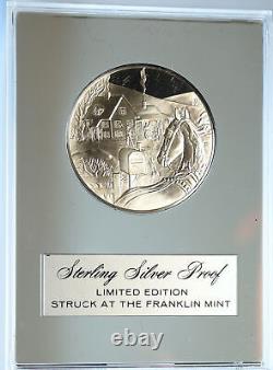 1972 US USA Franklin Mint HOLIDAY Home for Christmas Proof Silver Medal i112725