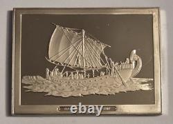 1973 1500 grains 3.12 oz. 925 Silver Ingot Great Sailing Ships Franklin Mint