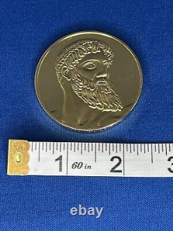 1973 24K on Sterling Silver Franklin Mint Poseidon c460-450 B. C. Greek Coin