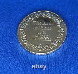 1973 24K on Sterling Silver Franklin Mint The Birth of Venus Medal