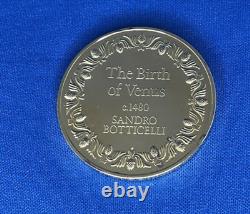 1973 24K on Sterling Silver Franklin Mint The Birth of Venus Medal