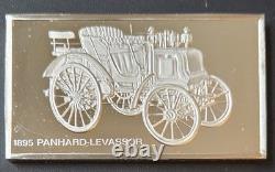 1973 2.08 oz Silver Franklin Mint Bar 1895 Panhard-Levassor Car. 925