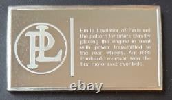 1973 2.08 oz Silver Franklin Mint Bar 1895 Panhard-Levassor Car. 925