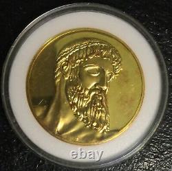 1973-80 FRANKLIN MINT 100 Greatest Masterpieces POSEIDON 2 Oz+ SiLVeR GOLd PLAte