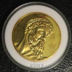 1973-80 FRANKLIN MINT 100 Greatest Masterpieces POSEIDON 2 Oz+ SiLVeR GOLd PLAte