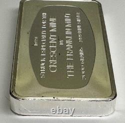1973 Bunker Hill. 999 Silver Art Bar Crescent Mine Franklin Mint 2000 Gr