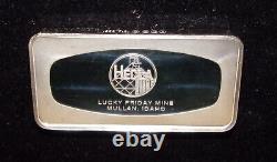 1973 FRANKLIN MINT Hecla Lucky Friday Mine 4.2 oz. 999 Silver RARE BAR