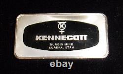 1973 FRANKLIN MINT Kennecott Burgin Mine 4.2 oz. 999 Silver RARE BAR