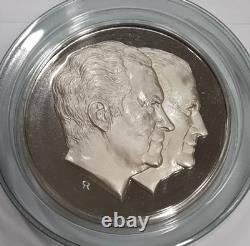 1973 Franklin Mint. 925 Silver Proof Inaugural Medal Nixon/Agnew 5.9 Ozt ASW