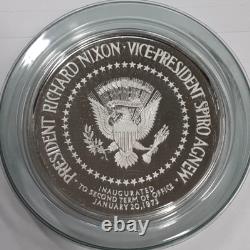 1973 Franklin Mint. 925 Silver Proof Inaugural Medal Nixon/Agnew 5.9 Ozt ASW