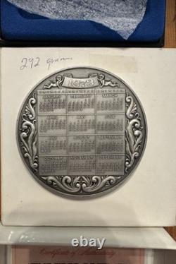 1973 Franklin Mint Annual Calendar. 925 Sterling Silver (4500 Grains) With Box